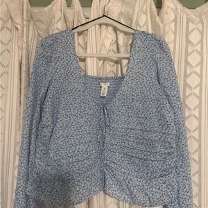 H&M Blue Floral  Top
